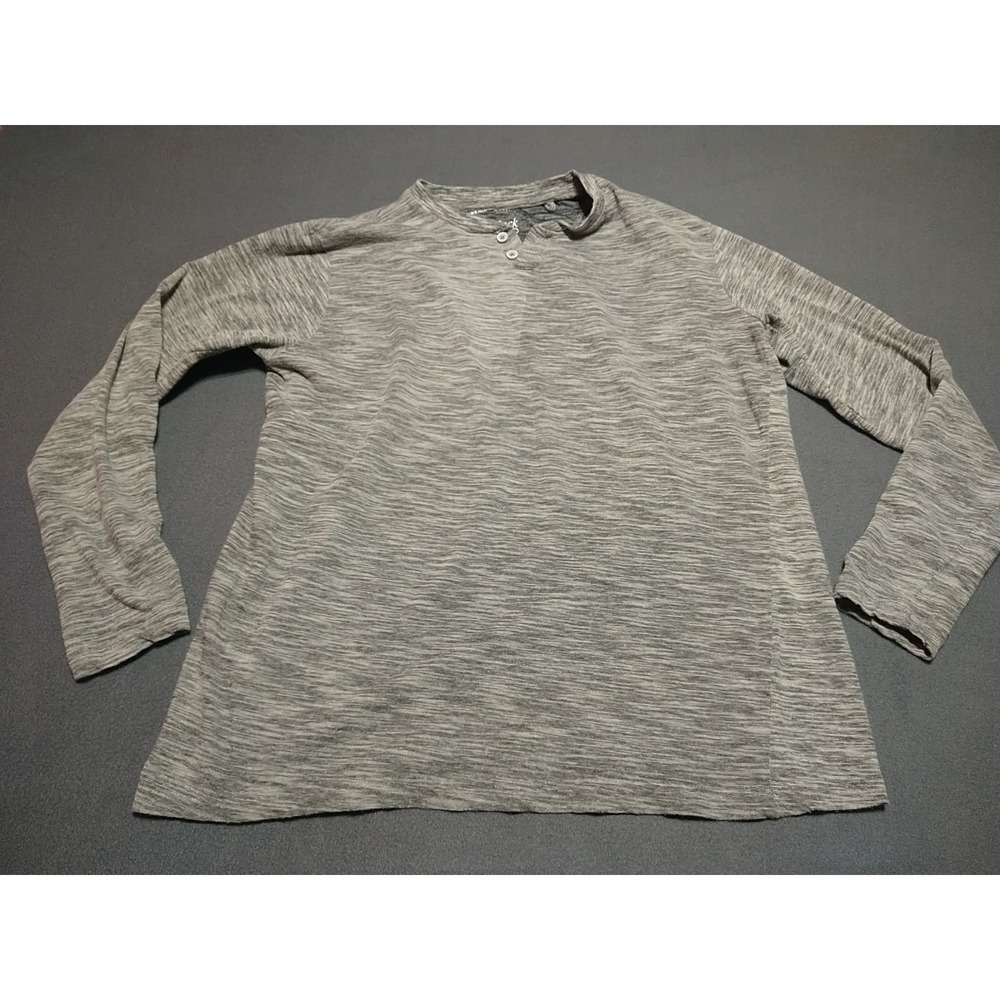 Blue Black Henley Shirt Men M‎ Gray Long Sleeve Stretch Comfort Preppy Date